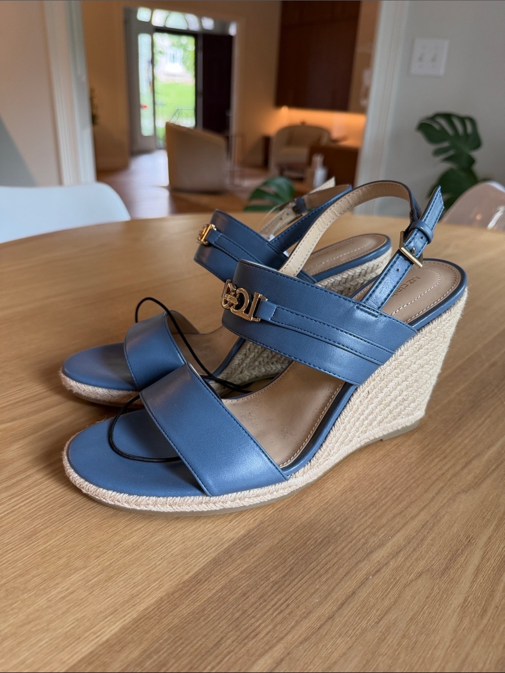 Liz Claiborne LC Amaro Espadrille Wedge Sandals Blue Size 11 M NWT